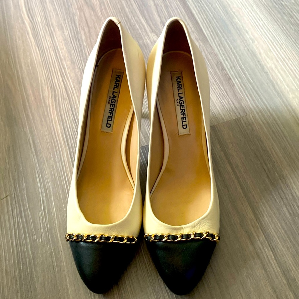 Karl Lagerfeld two-tone leather heels, worn once!